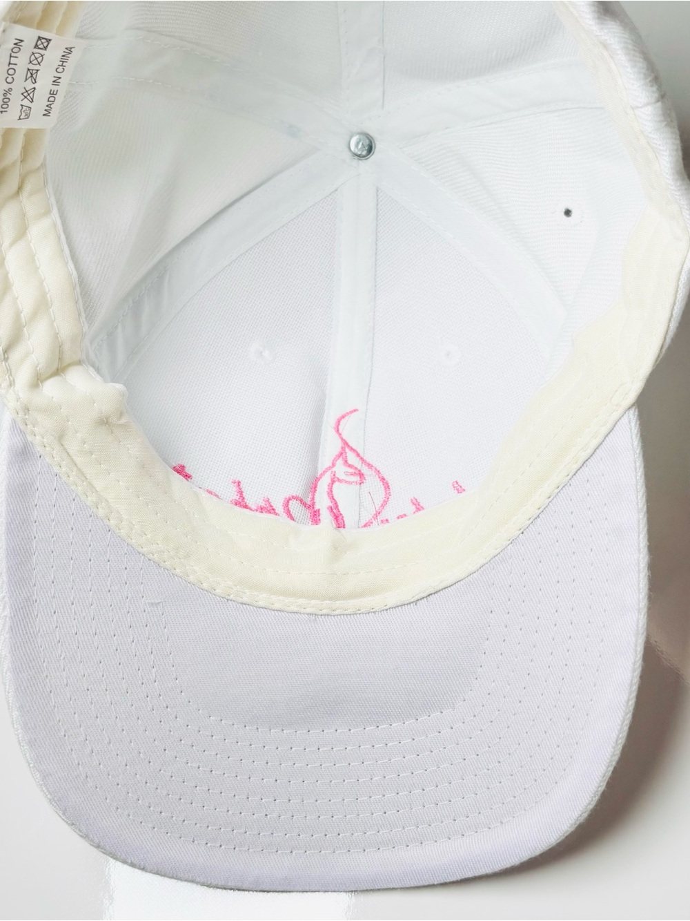 Y2K Baby Phat Baseball Cap Hat White Pink Embroidered Cat Logo Adjustable - Picture 6 of 8